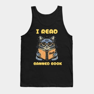 cat i read banned books Tank Top